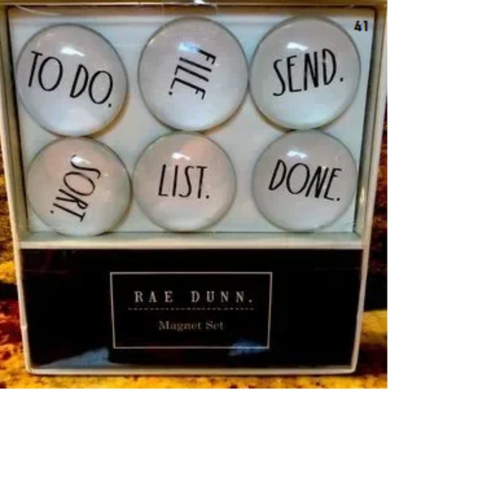 Rae Dunn 6 Glass-Dome Magnet Set